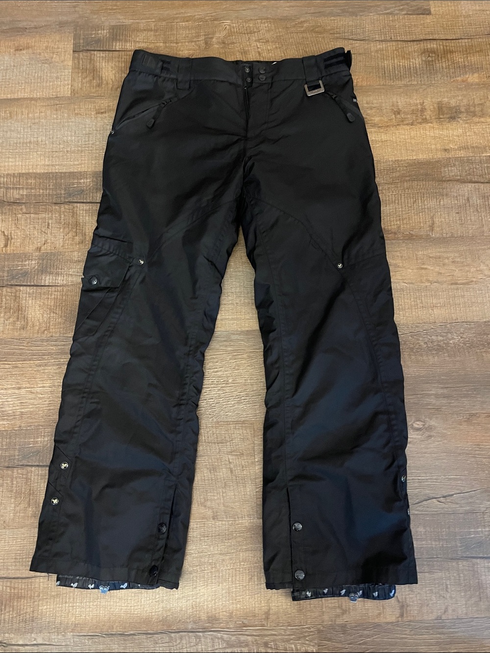Men's Black Cargo Utility Snow Pants